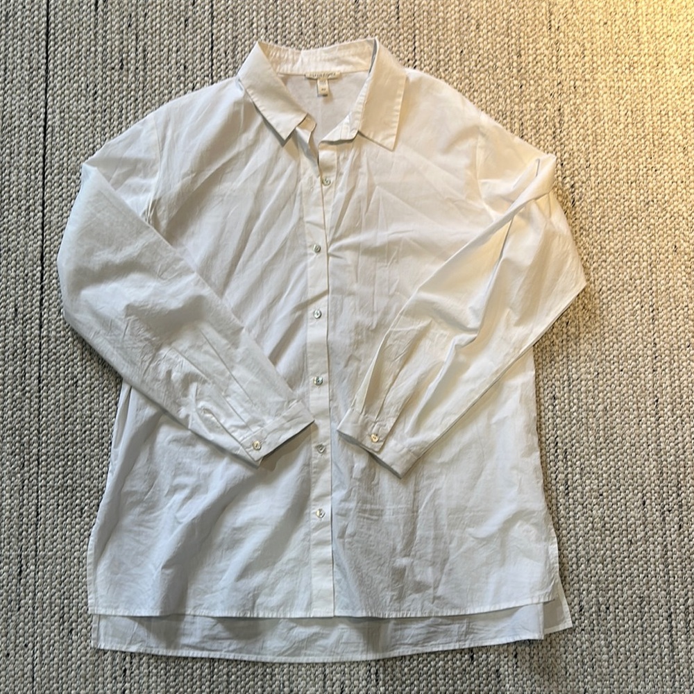 Eileen Fisher White Collared Shirt